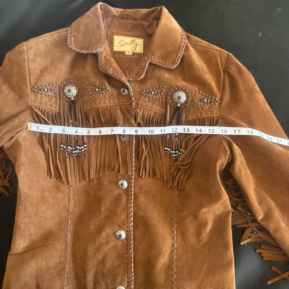 Scully Tan Suede Fringe Leather Jacket - Picture 12 of 15